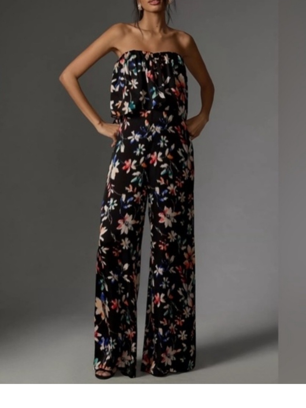 NWT ANTHROPOLOGIE COREY LYNN CALTER STRAPLESS PRINTED WIDE LEG JUMPSUIT XL